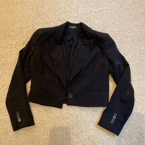 Express cropped suit jacket, size M, black